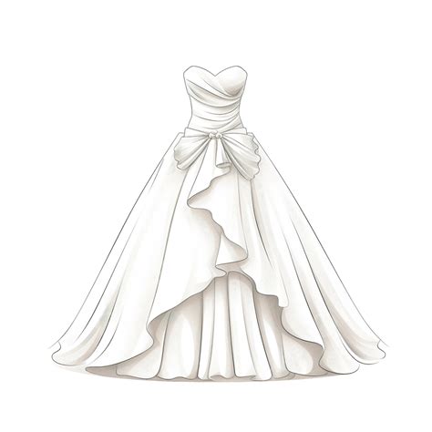 Bridal Dress Illustration In Minimal Style, Fashion, Bridal, Elegant ...