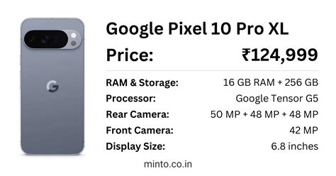 Google Pixel 10 Pro XL Latest Price in India & Full Specs - Minto