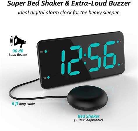 Buy Loud Alarm Clock with Bed Shaker, Vibrating Alarm Clock for Heavy ...