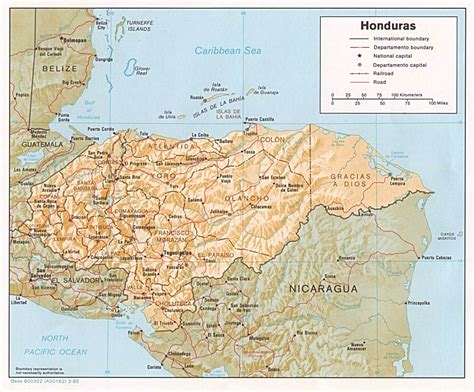 Map of Honduras Central America