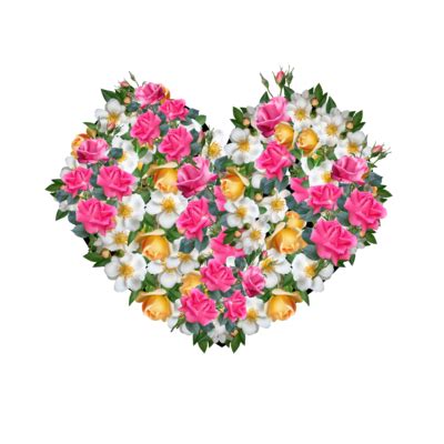 Floral Heart PNGs for Free Download