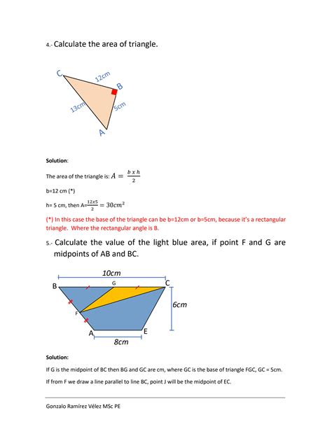 SOLUTION: Geometry solved exercises shaded areas triangle quadrilateral ...