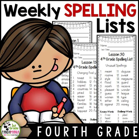 2017 4th Grade Spelling Lists Words Year 3 And 4 Spellings By PlanBee