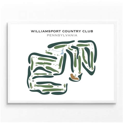 Williamsport Country Club Wall Art, PA Golf Course Map Canvas, Golf ...