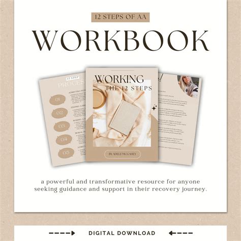 AA 12 Steps Workbook Digital Download Pdf Png How It Works Big Book Study Guide Recovery Tool ...