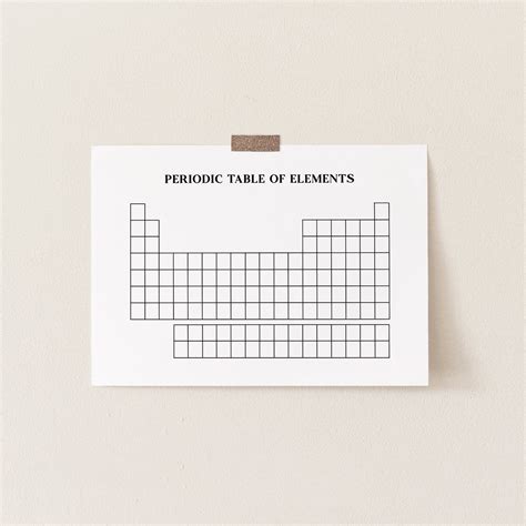 Printable Periodic Table Fill In