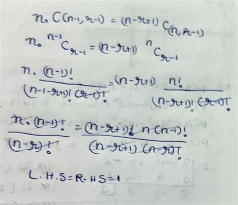 1) Prove thatnC(n-1,r-1) = (n-r+1) C(n,r-1)for all n⩾r⩾1 - Brainly.in