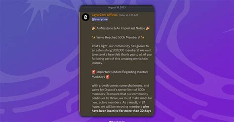 LayerZero кикнет всех неактивных пользователей Discord — Teletype