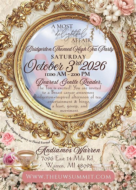 Bridgerton Breast Cancer Awareness High Tea Brunch, Andiamo Banquets ...