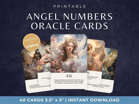 Angel Numbers Oracle Card Deck, Printable Cards With Angels, Celestial ...