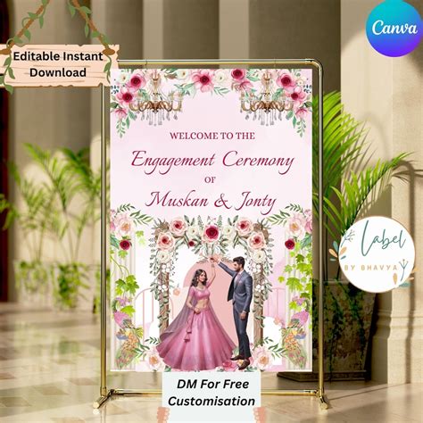Buy Editable Engagement Welcome Sign Template, Engagement Welcome Sign ...
