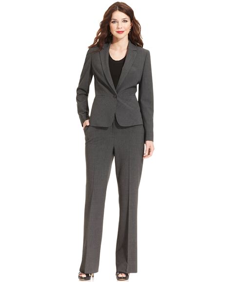 Anne Klein Petite Suit Separates Tropical Wool-Blend Blazer and Pant ...