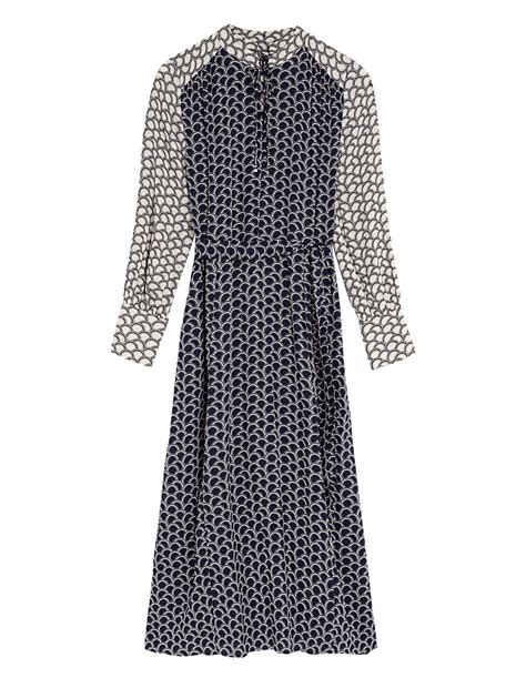 Buy Printed Tie Neck Midaxi Waisted Dress at Marks & Spencer