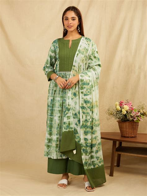 Buy Green Tie and Dye Cotton Pants | SSY52FEB5207/SSY52FEB52 | The loom