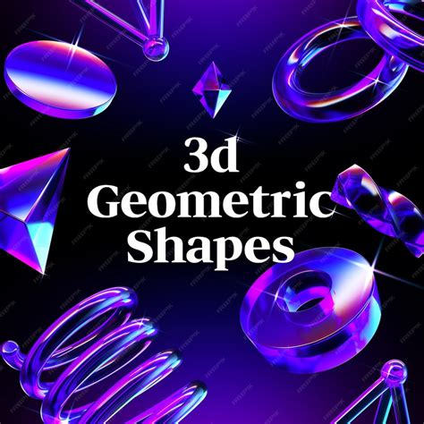 Premium PSD | A poster with 3d shapes on it that says 3d designs