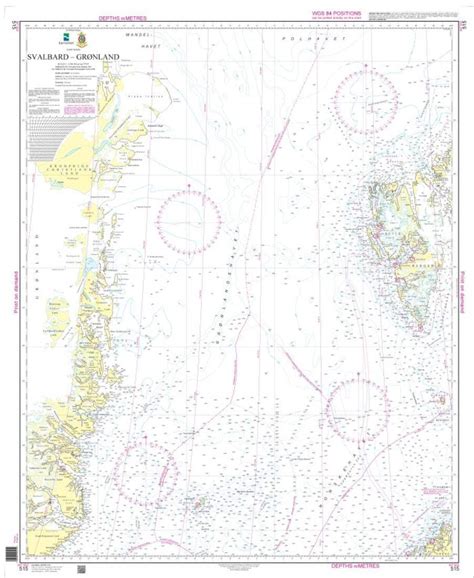 Kartverket Chart 515: Svalbard - Grønland, 31 x 38 inches, Premiere ...