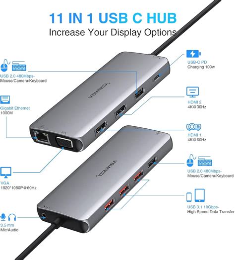 Buy USB C Docking Station Dual Monitor, 11 in 1 Laptop Docking Station ...
