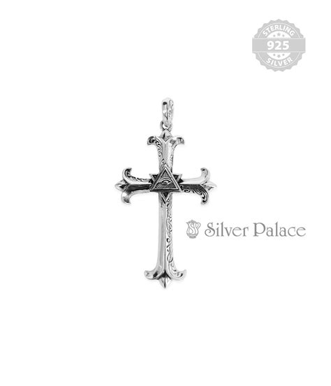 Oxidised Silver Feather Pendant - Silver Palace