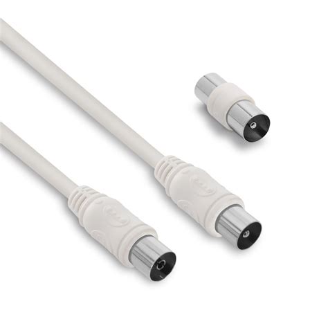 Câble coaxial TV mâle/femelle + adaptateur mâle/mâle, 2m, Metronic ...