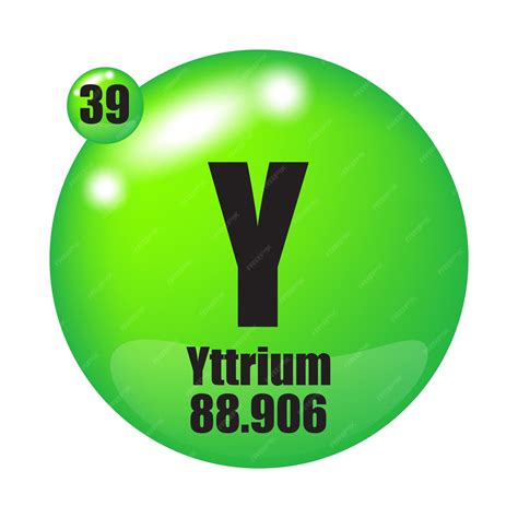 Premium Vector | Yttrium icon Y chemical element Atomic number 39 Mass 88906 Green sphere
