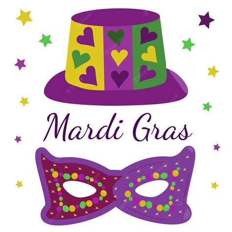 Premium Vector | Celebration greeting card with traditional mardi gras ...