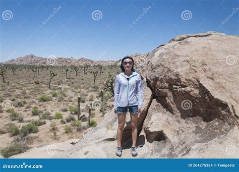 Chinese Woman Hiking in Joshua Tree National Park Stock Photo - Image of active, arid: 264275384