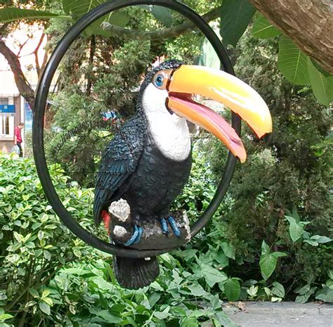 庭院树脂鸟仿真鹦鹉摆件户外花园装饰园林景观挂件动物雕塑工艺品-阿里巴巴