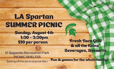 LA Spartan Summer Picnic 2024, El Segundo Parks & Recreation, 4 August ...