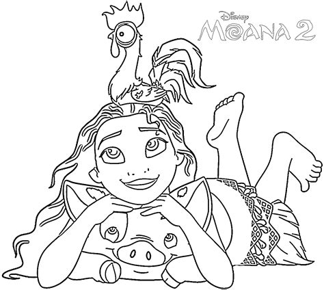 Desenhos de Moana 2 para imprimir e colorir 🌊