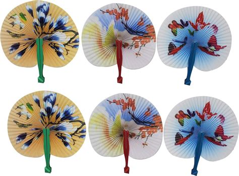 Buy Folding Hand Fans Japanese Design for Women 6 Pack Decorative ...