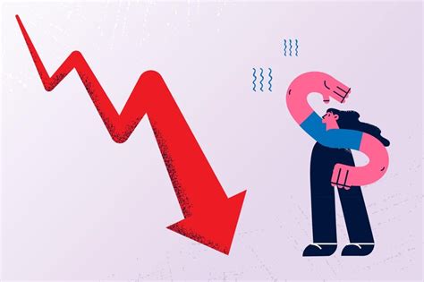 Regression, decreasing of income concept. young frustrated woman ...