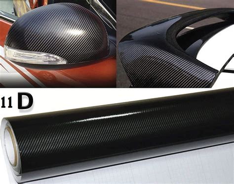 Shree Self Adhesive Black 11D Carbon Fibre Vinyl Wrap Film Car Wrapping ...