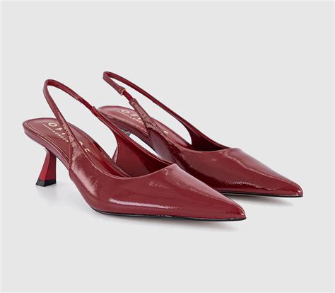 OFFICE Million Slingback Court Kitten Heels Red - Mid Heels