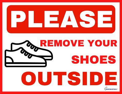 Please Remove Your Shoes Outside Sign | FREE Download