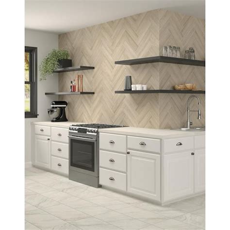 Buy Rivendell Greige Travertine 4 in. x 16 in. Glazed Ceramic Wall Tile ...