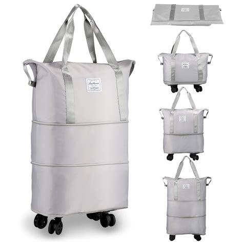 Buy VOOWO Rolling Duffle Bag with Wheels, Expandable Foldable Duffle ...