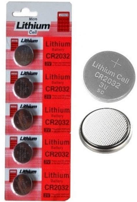 Micro Lithium Cell CR2032 Lithium Coin Battery 3v - Pack of 5 Provide ...