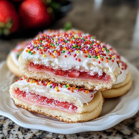 Strawberry Pop Tart Sugar Cookies