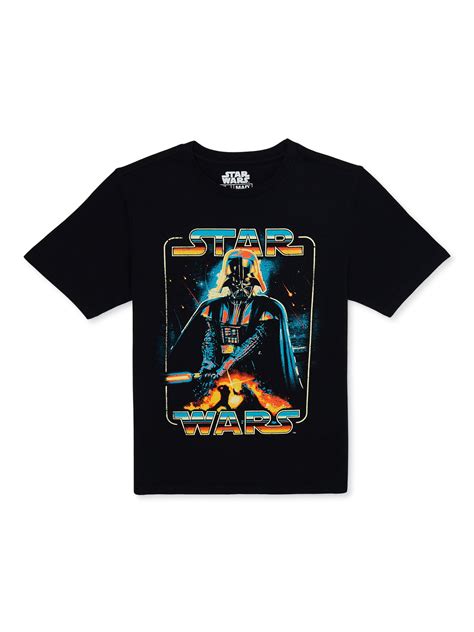 Star Wars Boys Darth Vader, Crew Neck, Short Sleeve, Graphic T-Shirt ...