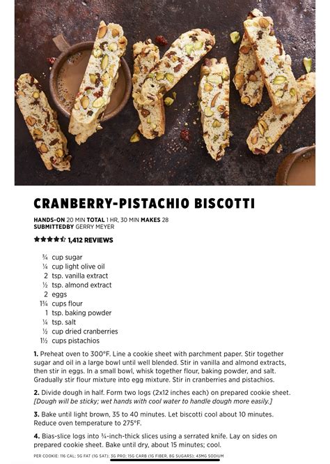 Cranberry Pistachio Biscotti Recipe
