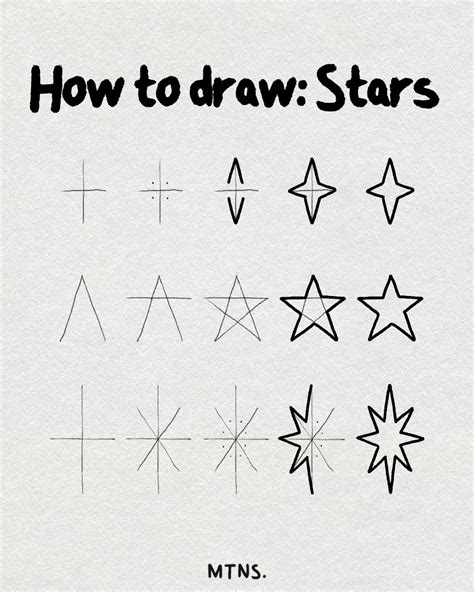 25 Easy Star Drawing Ideas | Drawing stars, Easy doodle art, Easy ...