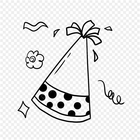 Line Birthday Doodle Cute Birthday Hat, Hat Drawing, Birthday Drawing ...
