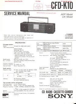 Sony CFD-K10 Service Manual PDF Free Download