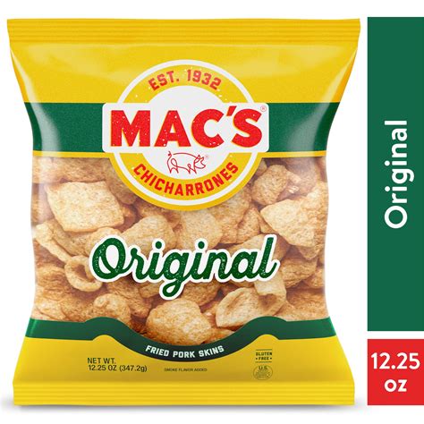 Mac's Chicharrones Original Flavored Crispy Fried Pork Skins, 12.25 oz ...