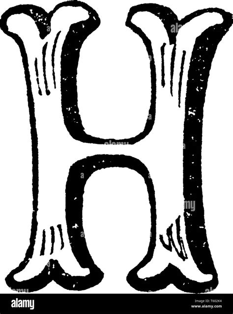 Calligraphie Lettre Majuscule H