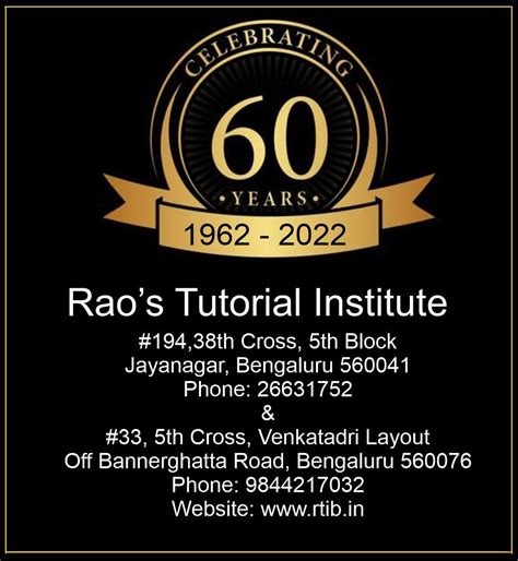 Rao's Tutorial Institute | Coaching Centre in Bengaluru | Tuitions Near You