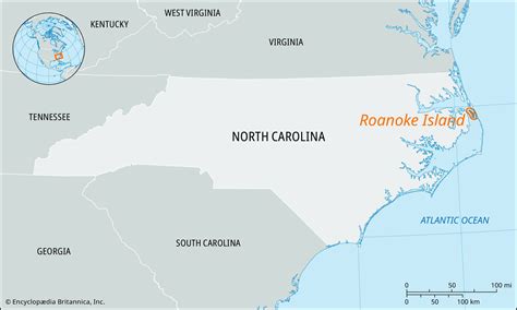 Roanoke Island Map East Coast The English In North America Before