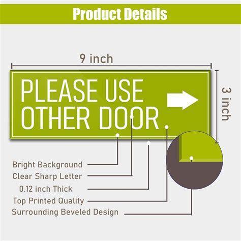 Please Use Other Door with Right Arrow Sign Green India | Ubuy