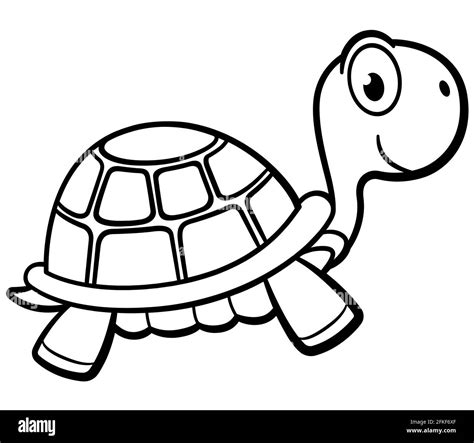 Vector illustration of outlined turtle cartoon design Stock Vector ...