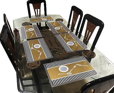 Buy LaVichitra Designer Transparent Table Placemats Set of 6 (Brown ...